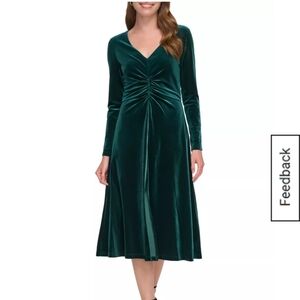 Eliza JWomen's Long Sleeve Solid Velvet Sheath Dress Sz8